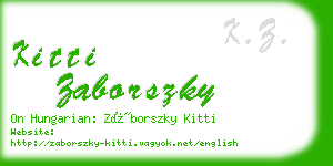 kitti zaborszky business card
